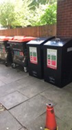 Location 1 Inner Green, next to the Recycling Bins opposite the Bike Shelter.